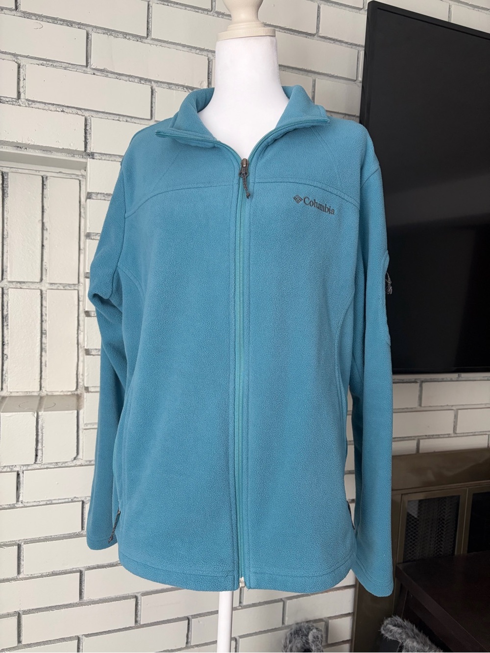 Columbia Women's Teal Full-Zip Teddy Fleece Jacket
